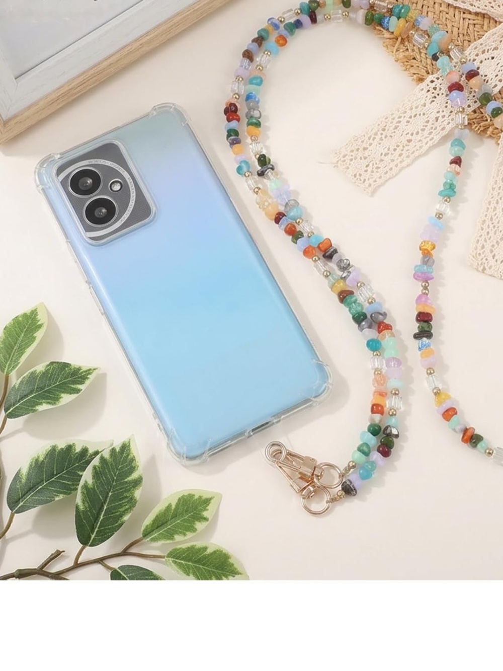 Beaded Phone Crossbody Chain Strap | Bag Charm Keychain Lanyard